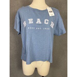 Roxy Women's Infinity Blue Beach Graphic Tee Small 100% Cotton New With Tag's